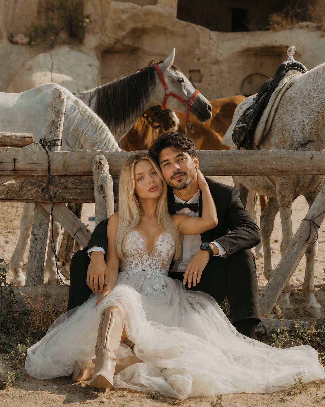 At çiftliğinde çift fotoğrafı - Aslan Media